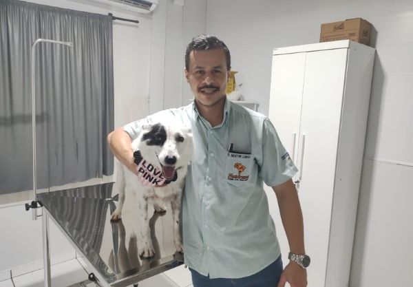 Nestor e Chica, sua Border Collie de estimação