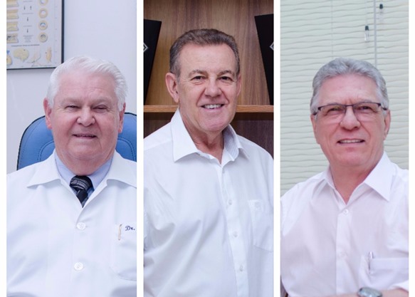 Os médicos cardiologistas Dr. Arno Prante, Dr. Cirineu Fajardo e David Sincos são fundadores do Hospital do Coração de Umuarama 