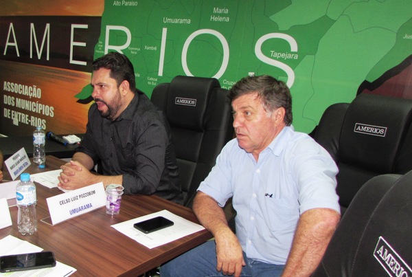 Márcio Marcolino, presidente da Amerios e Celso Pozzobom, prefeito de Umuarama