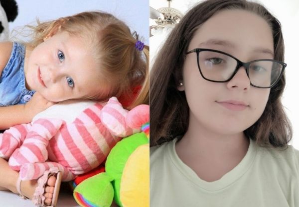 Sofia, hoje com 12 anos, é estudiosa e cheia de energia. Ela enche a família de orgulho.